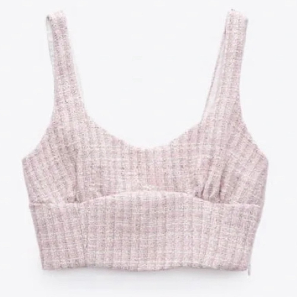 NWT Zara tweed top size S bloggers favorite